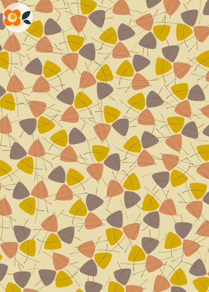 Geschenkpapier Retro-Dreiecke, aprikose/gelb