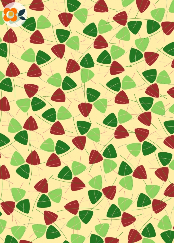 Geschenkpapier Retro-Dreiecke, grn/rot