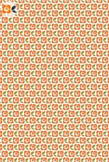 Geschenkpapier/ Bastelpapier Glckliche 60er, orange