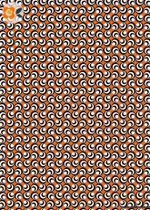 Geschenkpapier Spots, orange/schwarz